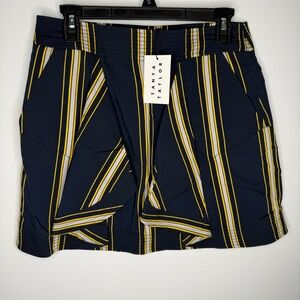 J20 NEW Tanya Taylor Tomi Flared Cotton Twill‎ Mini Skirt Women's Navy